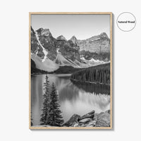 Moraine Lake Black and White Fine Art Photo Print, Banff, Alberta Canada