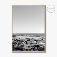 San Luis Obispo Black and White Fine Art Photo Print, Morro Bay Coastline Poster