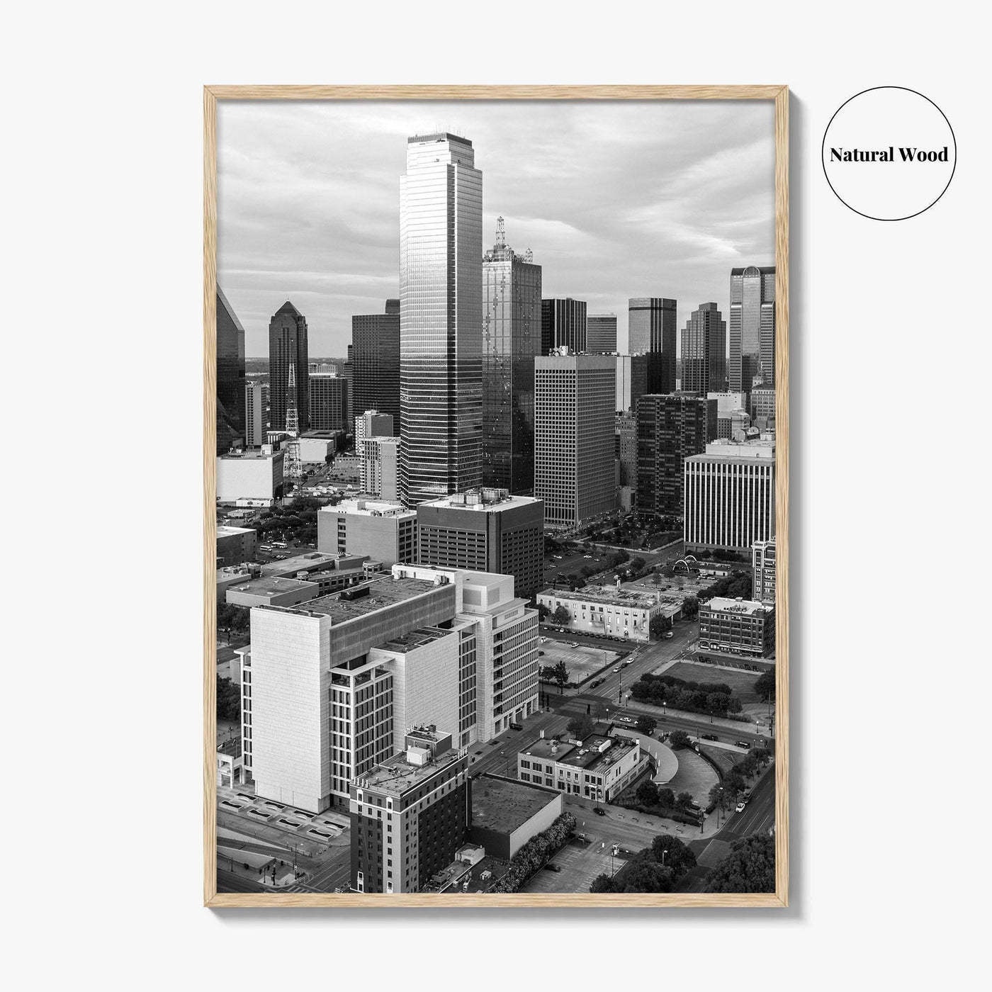 Dallas Skyline Black and White Fine Art Photo Print, Texas Poster, United States Poster