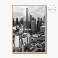 Dallas Skyline Black and White Fine Art Photo Print, Texas Poster, United States Poster