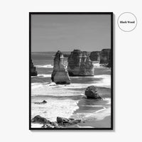 Twelve Apostles Black and White Fine Art Photo Print, Australia Poster