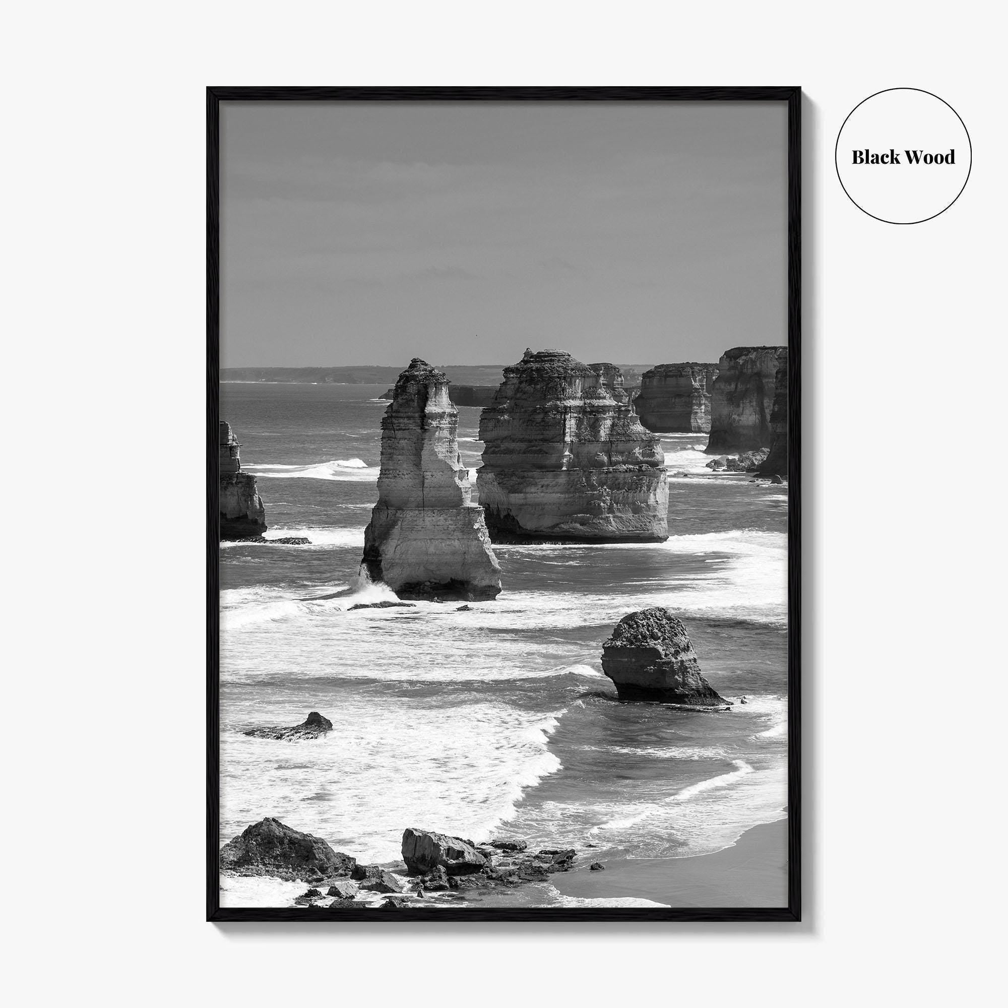 Twelve Apostles Black and White Fine Art Photo Print, Australia Poster