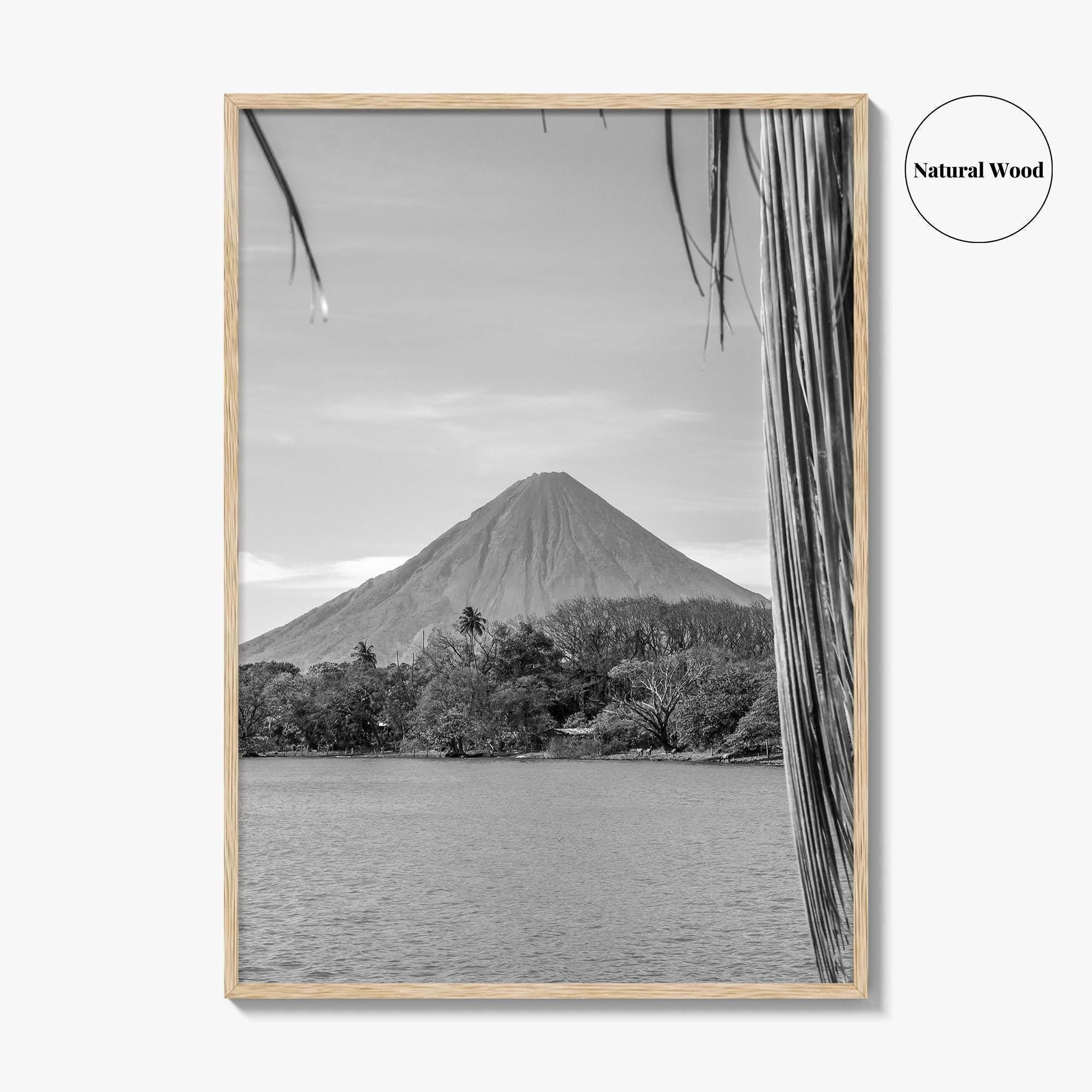 Ometepe Island Black and White Fine Art Photo Print, Concepcion Volcano, Nicaragua Poster