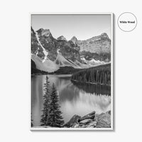 Moraine Lake Black and White Fine Art Photo Print, Banff, Alberta Canada