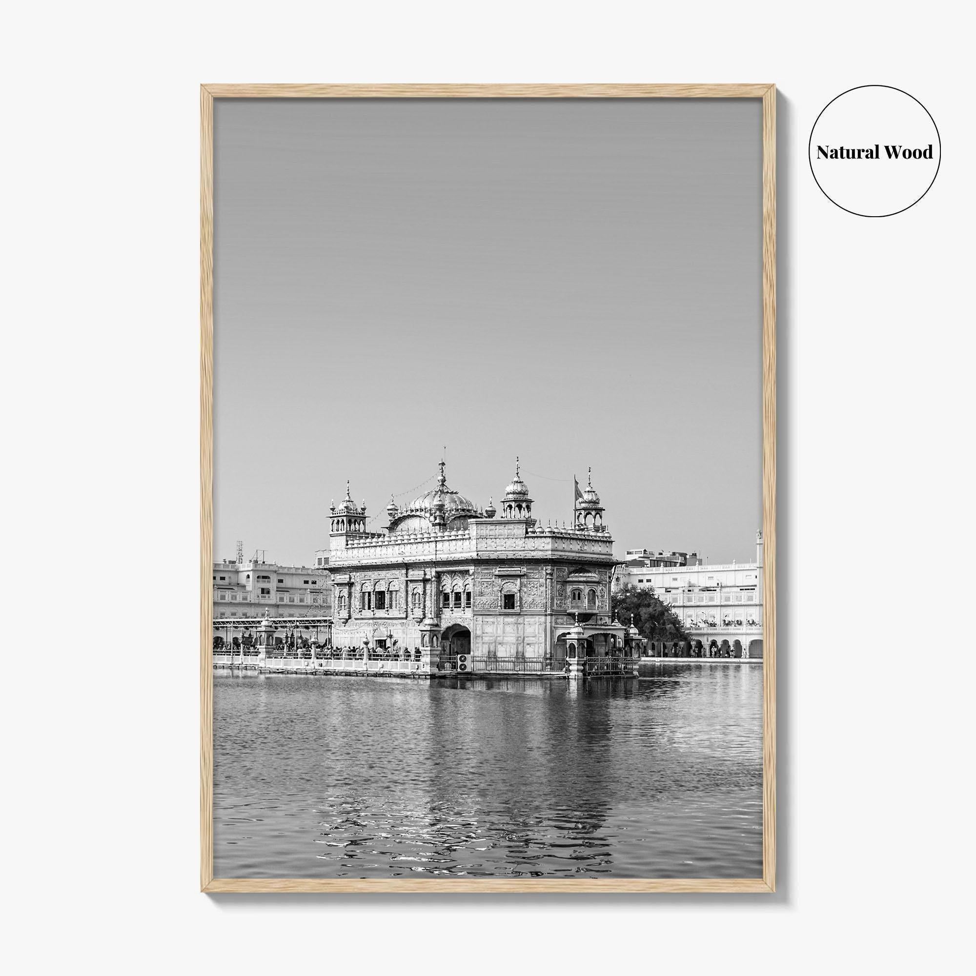 Golden Temple Amritsar Black and White Fine Art Photo Print, Harmandir Sahib India Poster