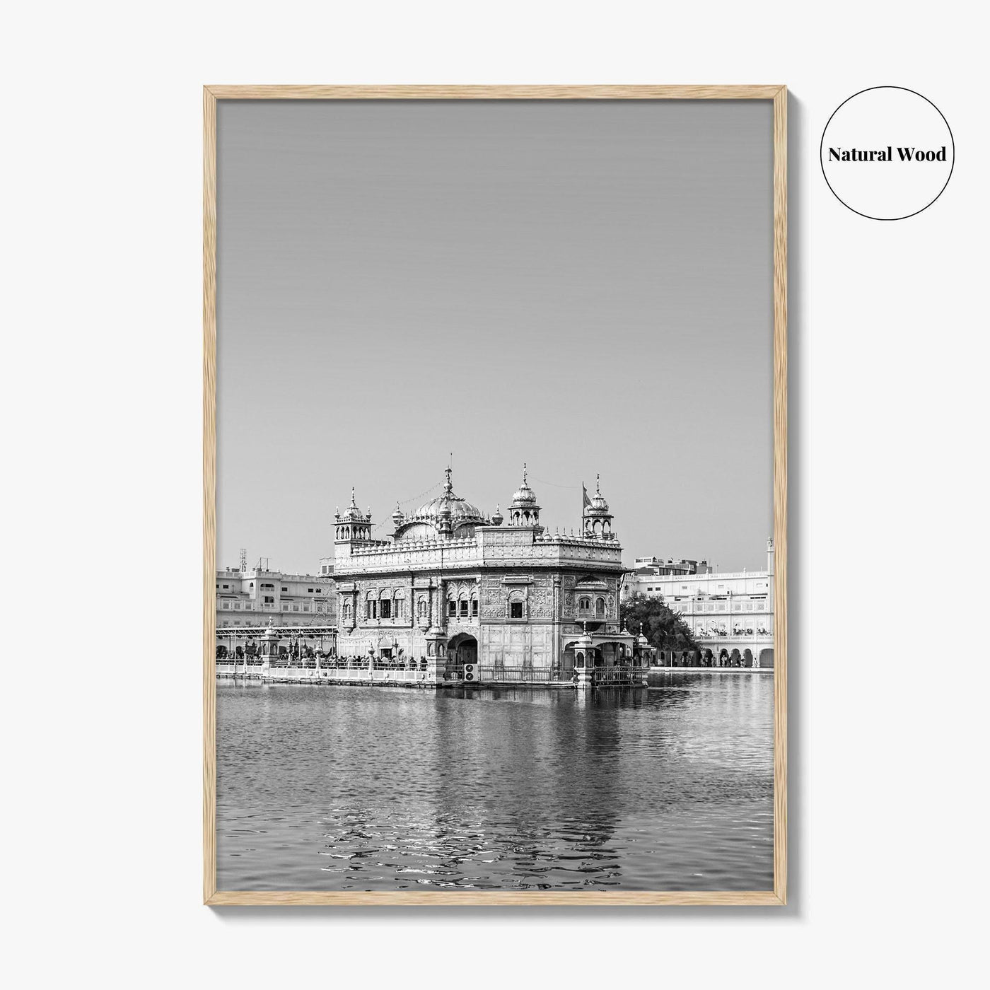 Golden Temple Amritsar Black and White Fine Art Photo Print, Harmandir Sahib India Poster