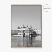 Golden Temple Amritsar Black and White Fine Art Photo Print, Harmandir Sahib India Poster