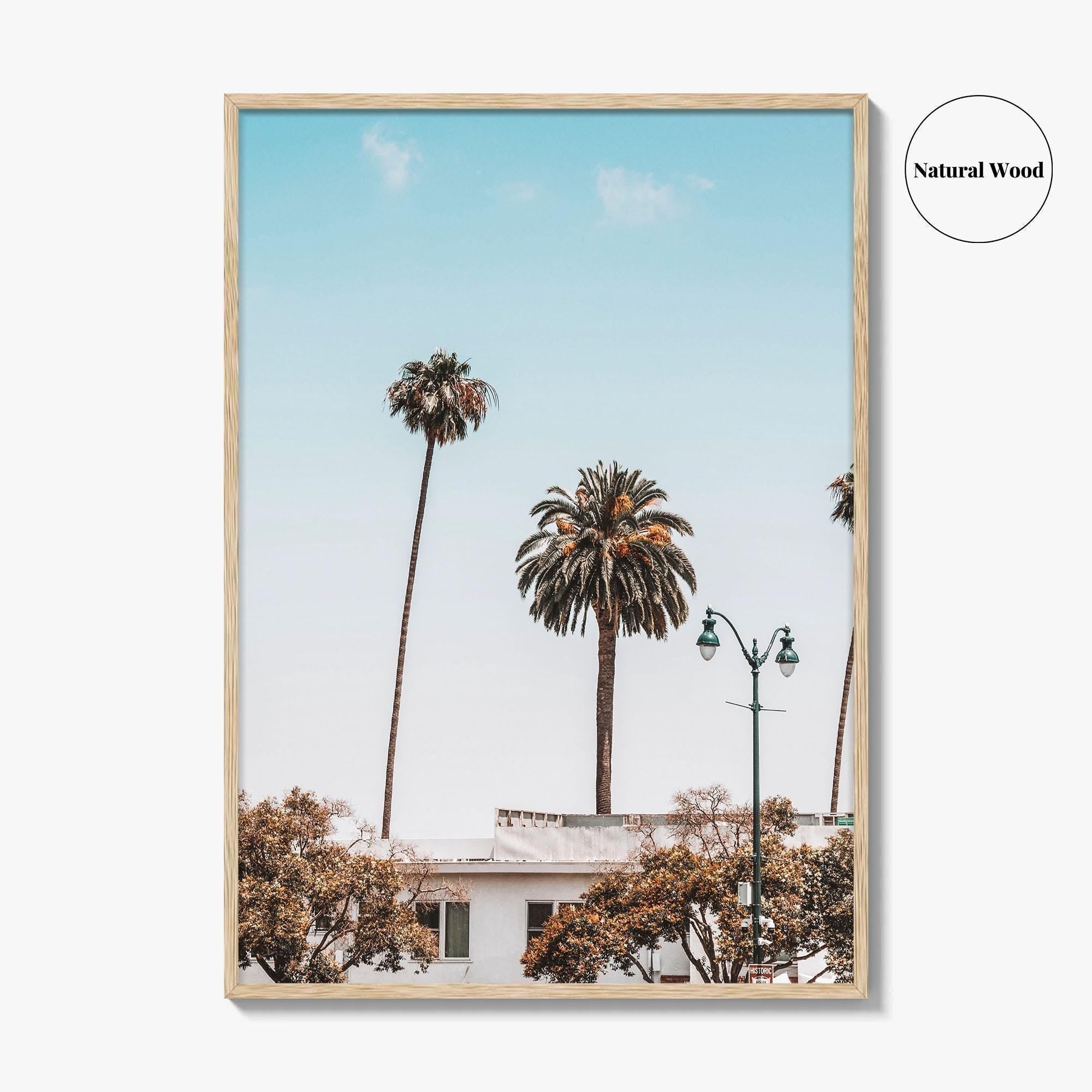 Los Angeles Blue Fine Art Photo Print, California Wall Poster, LA Palm Trees, USA