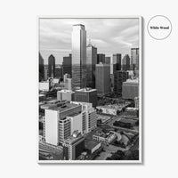 Dallas Skyline Black and White Fine Art Photo Print, Texas Poster, United States Poster