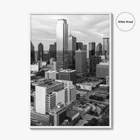 Dallas Skyline Black and White Fine Art Photo Print, Texas Poster, United States Poster