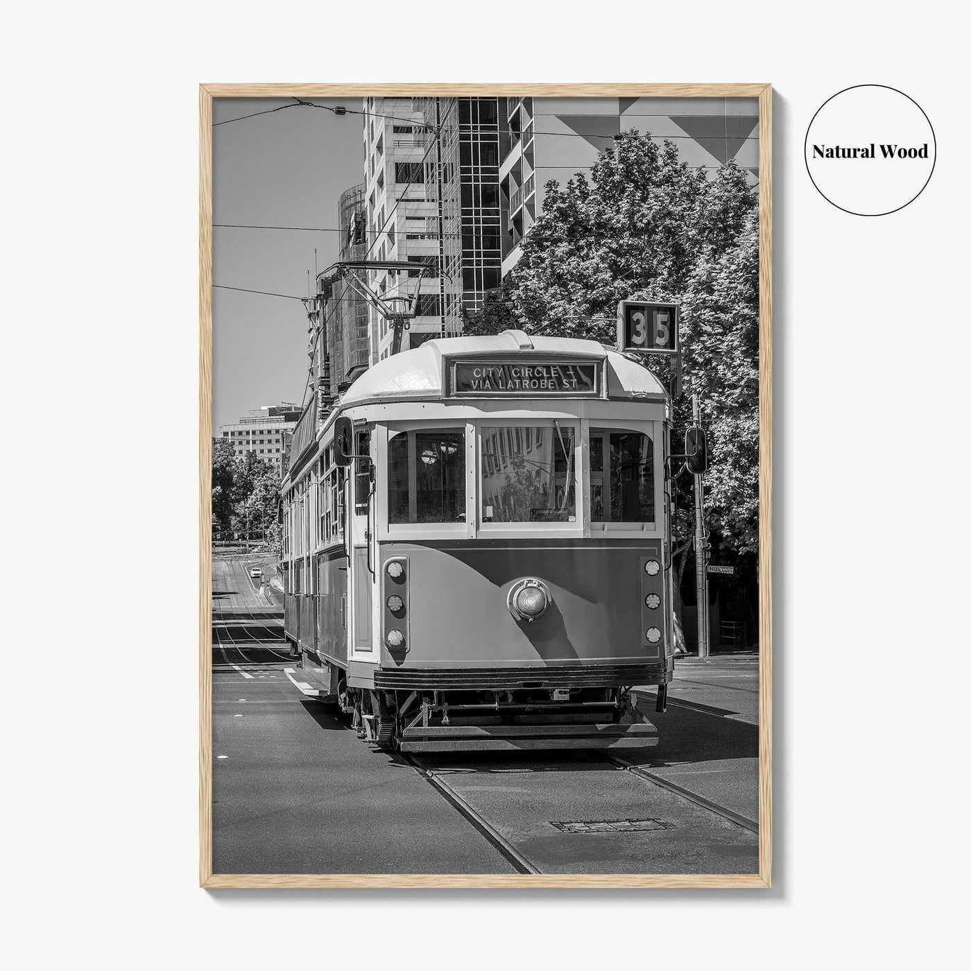 Melbourne Black and White Fine Art Photo Print, Victoria Australia, W Class Tram Poster