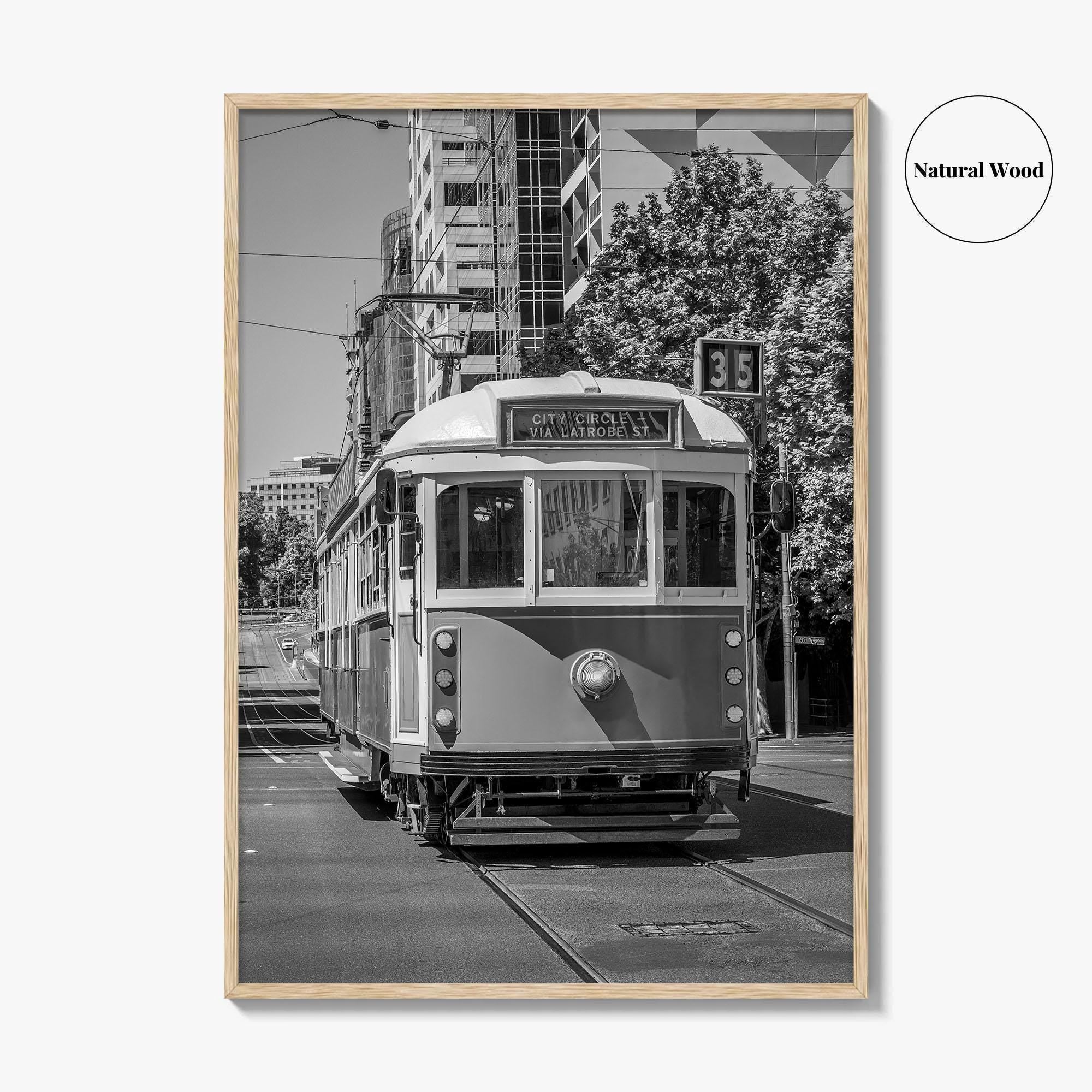 Melbourne Black and White Fine Art Photo Print, Victoria Australia, W Class Tram Poster