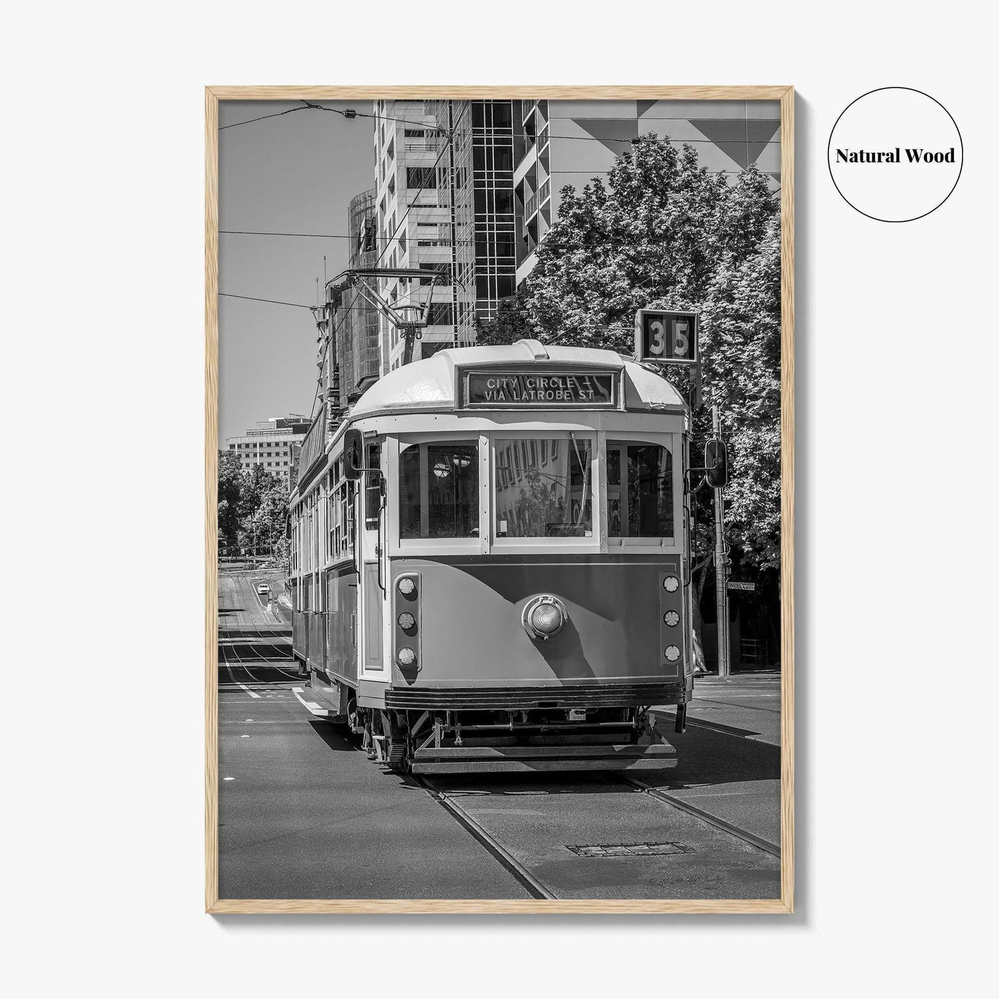 Melbourne Black and White Fine Art Photo Print, Victoria Australia, W Class Tram Poster