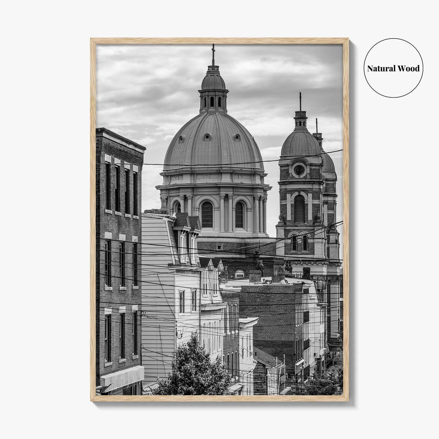 Pittsburgh Black and White Fine Art Photo Print, Polish Hill Church Poster