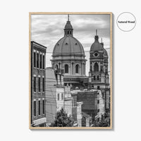 Pittsburgh Black and White Fine Art Photo Print, Polish Hill Church Poster