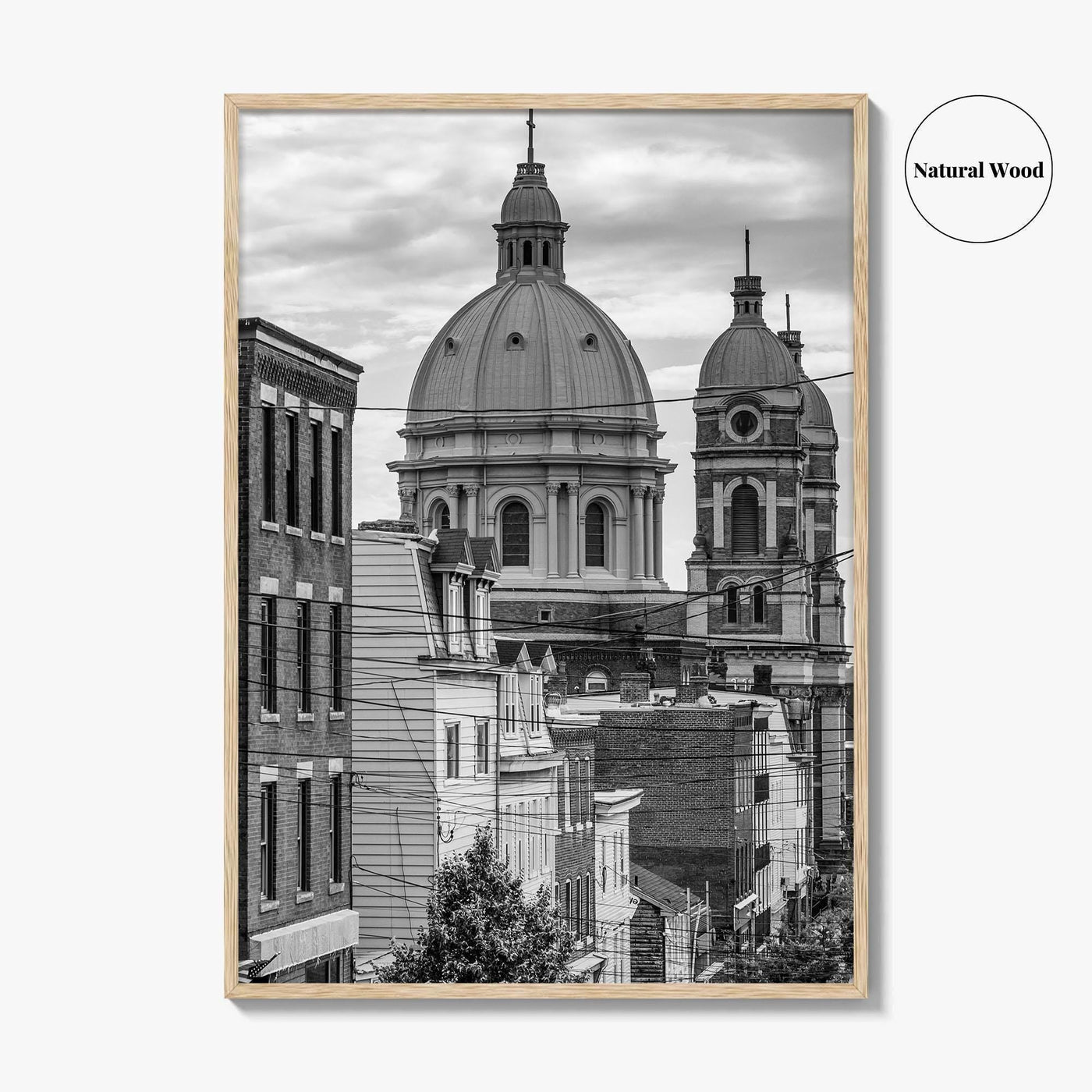 Pittsburgh Black and White Fine Art Photo Print, Polish Hill Church Poster