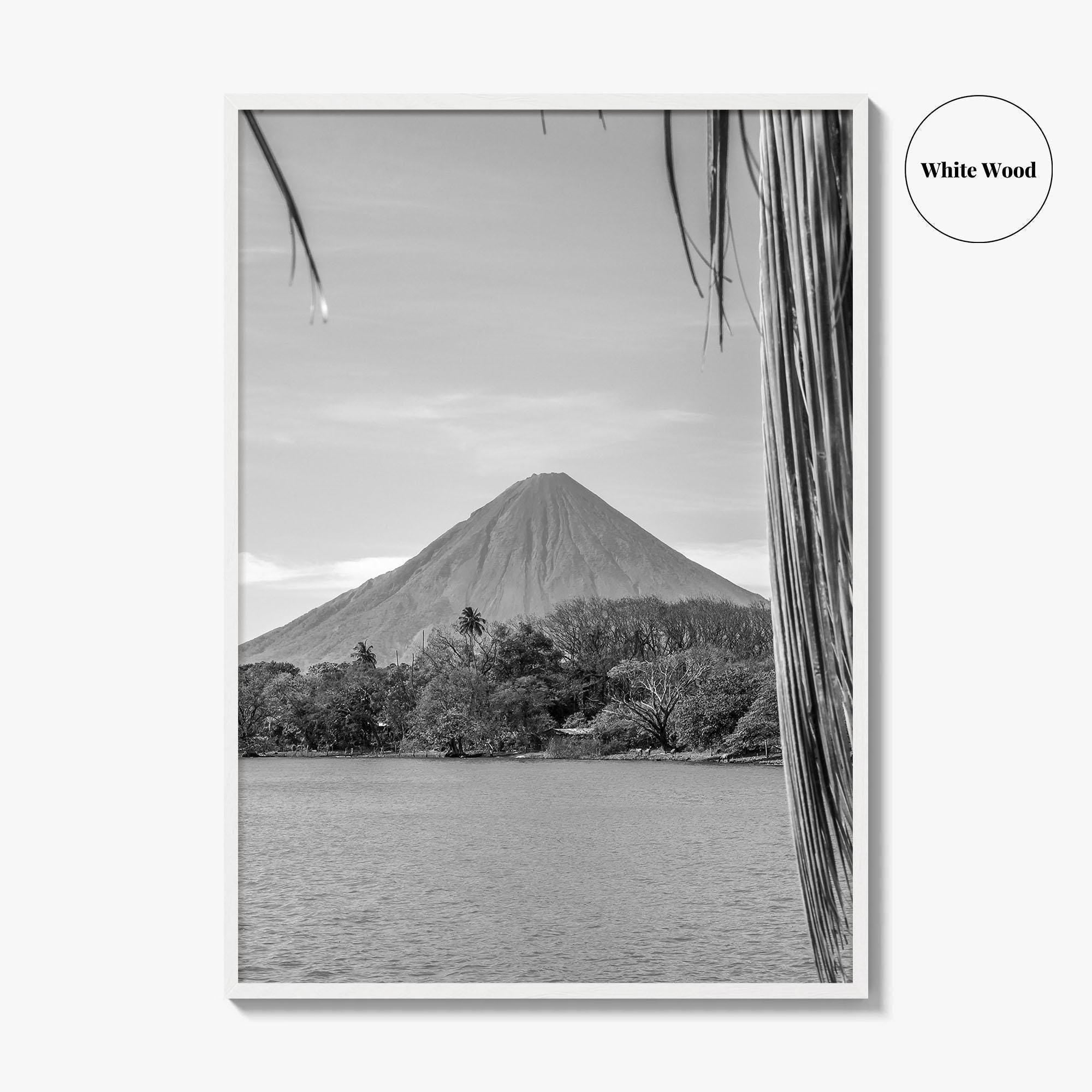 Ometepe Island Black and White Fine Art Photo Print, Concepcion Volcano, Nicaragua Poster