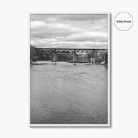 Paris Ontario Black and White Fine Art Photo Print, Grand River Bridge Canada Poster