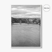 Paris Ontario Black and White Fine Art Photo Print, Grand River Bridge Canada Poster