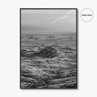 Badlands National Park Black and White Fine Art Photo Print, South Dakota Panorama Poster