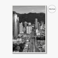Bogota Skyline Black and White Fine Art Photo Print, Colombia Poster, International Center Downtown