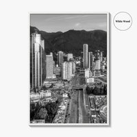 Bogota Skyline Black and White Fine Art Photo Print, Colombia Poster, International Center Downtown
