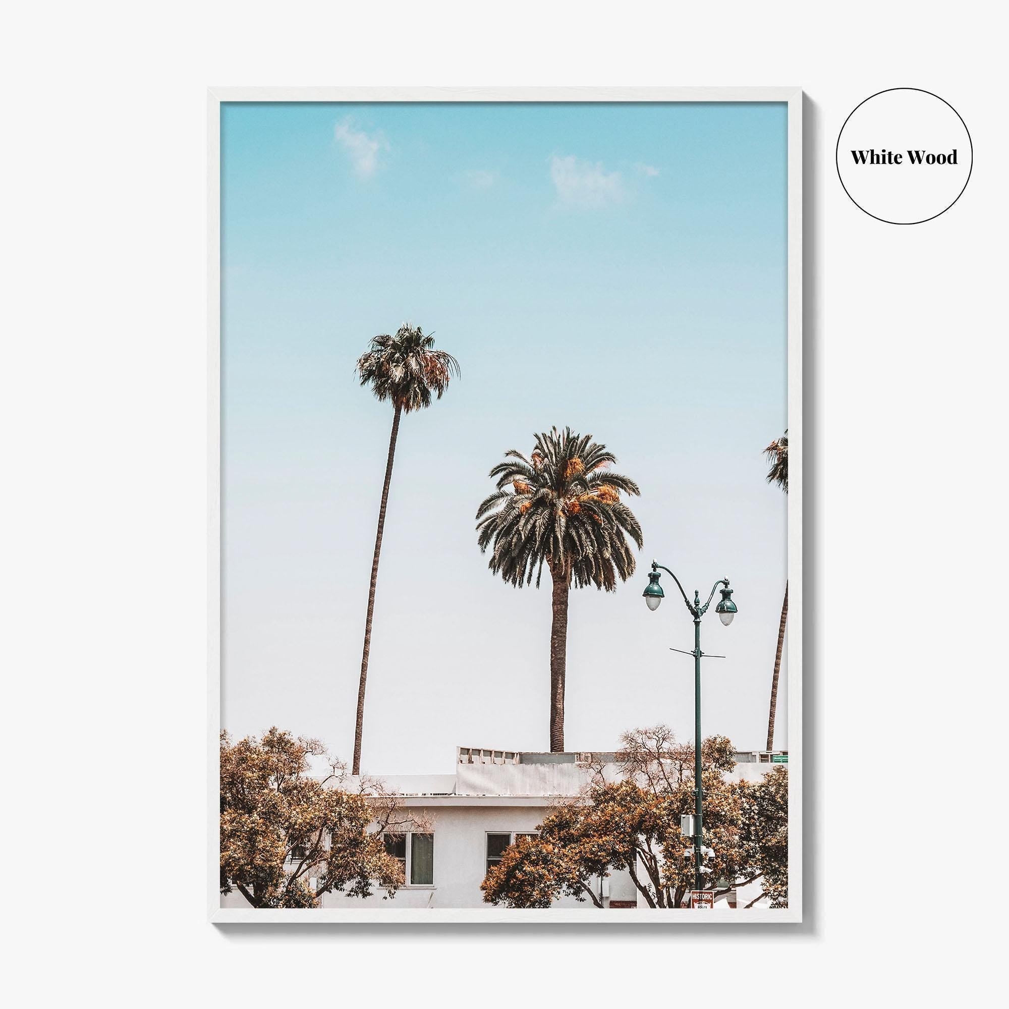 Los Angeles Blue Fine Art Photo Print, California Wall Poster, LA Palm Trees, USA