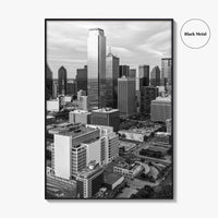 Dallas Skyline Black and White Fine Art Photo Print, Texas Poster, United States Poster