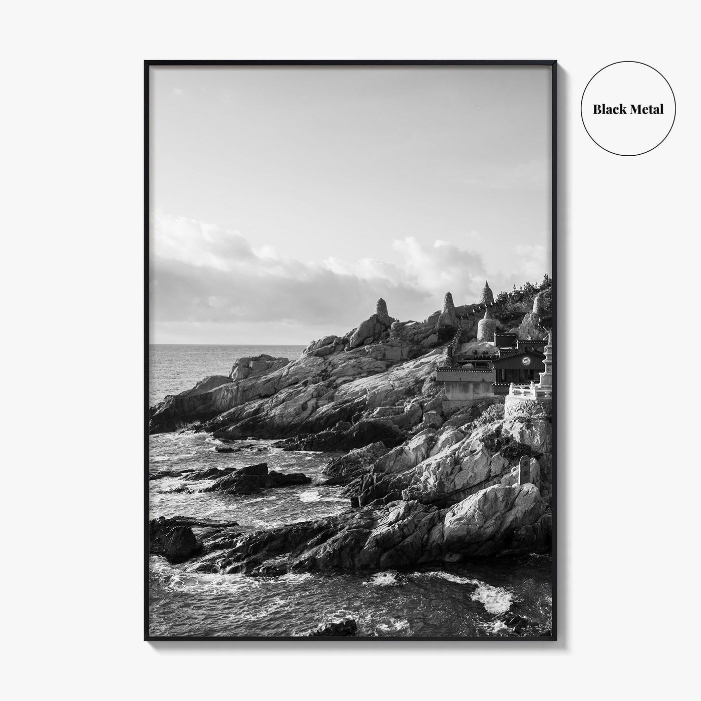 Haedong Yonggungsa Temple Black and White Fine Art Photo Print, Busan South Korea Poster