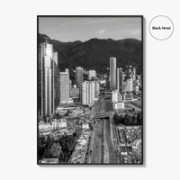 Bogota Skyline Black and White Fine Art Photo Print, Colombia Poster, International Center Downtown