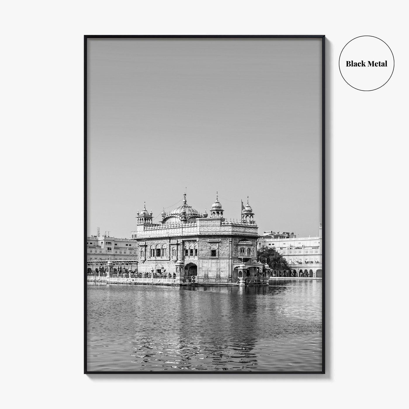 Golden Temple Amritsar Black and White Fine Art Photo Print, Harmandir Sahib India Poster