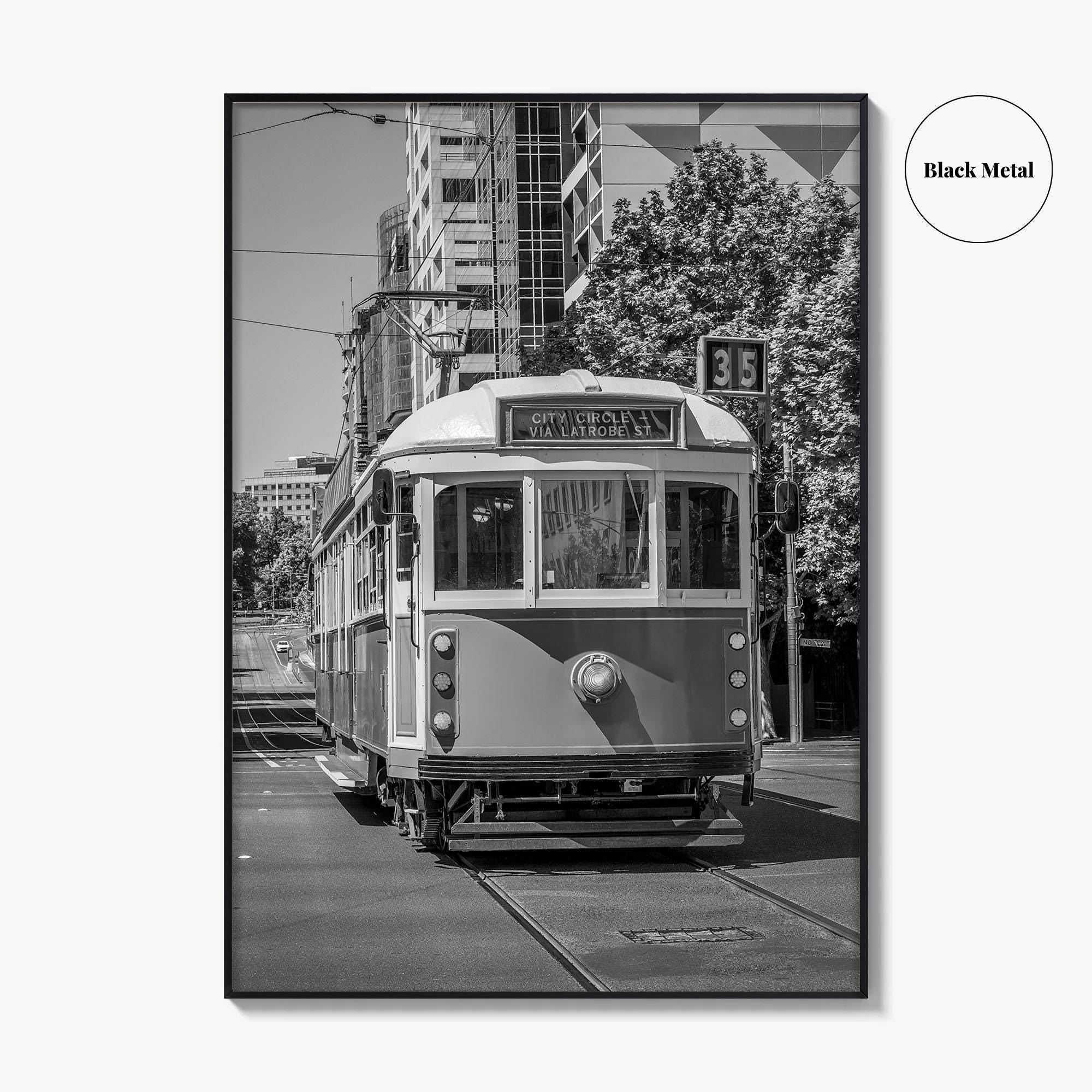 Melbourne Black and White Fine Art Photo Print, Victoria Australia, W Class Tram Poster