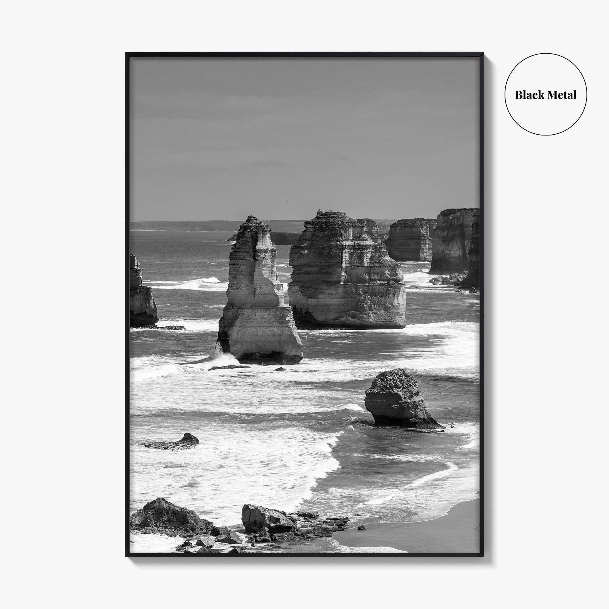 Twelve Apostles Black and White Fine Art Photo Print, Australia Poster