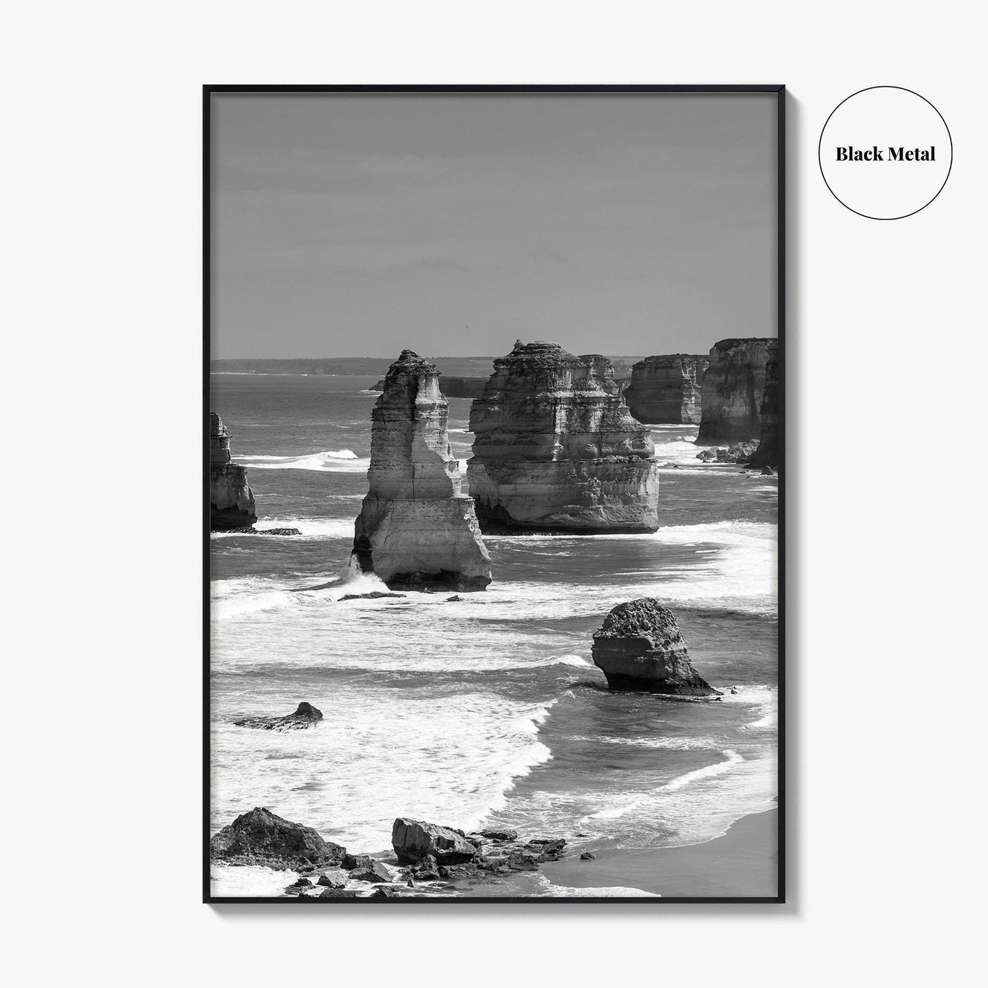 Twelve Apostles Black and White Fine Art Photo Print, Australia Poster