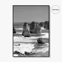 Twelve Apostles Black and White Fine Art Photo Print, Australia Poster