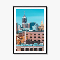Lansing Skyline Fine Art Photo Print, Michigan USA, Downtown Wall Decor Poster