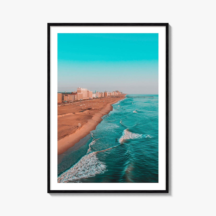 Virginia Beach Fine Art Photo Print, VA USA, Coastal Aerial Poster, Boats Canoes