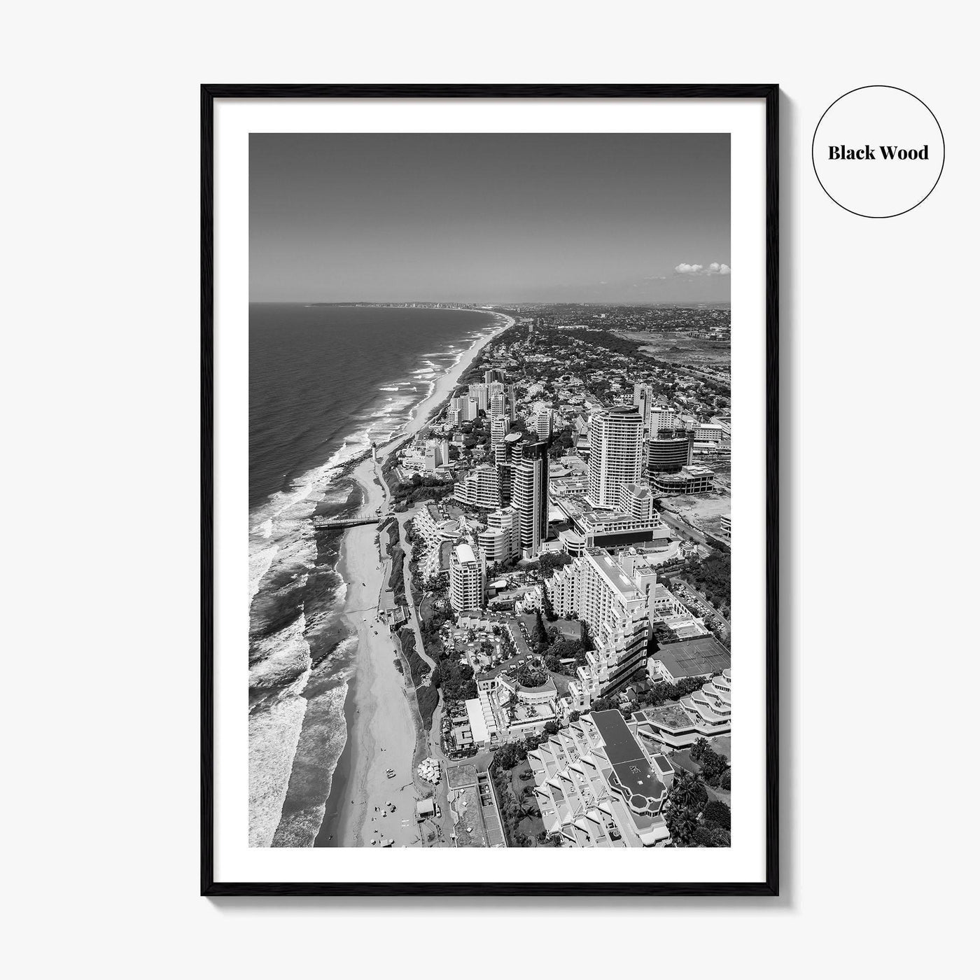 Umhlanga Rocks Black and White Fine Art Photo Print, Durban, KwaZulu-Natal, South Africa, Poster