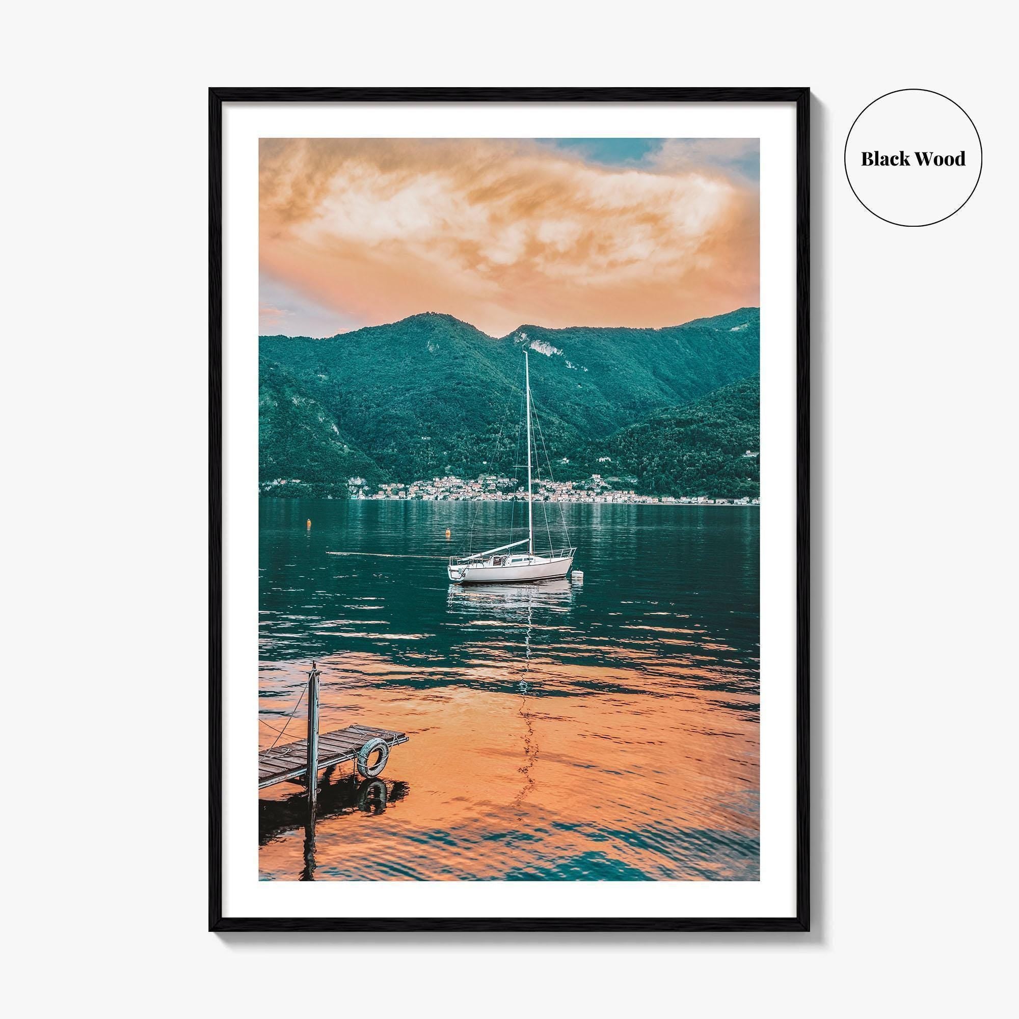 Lake Como Fine Art Photo Print, Italy Wall Poster, Sailboat, Lombardy
