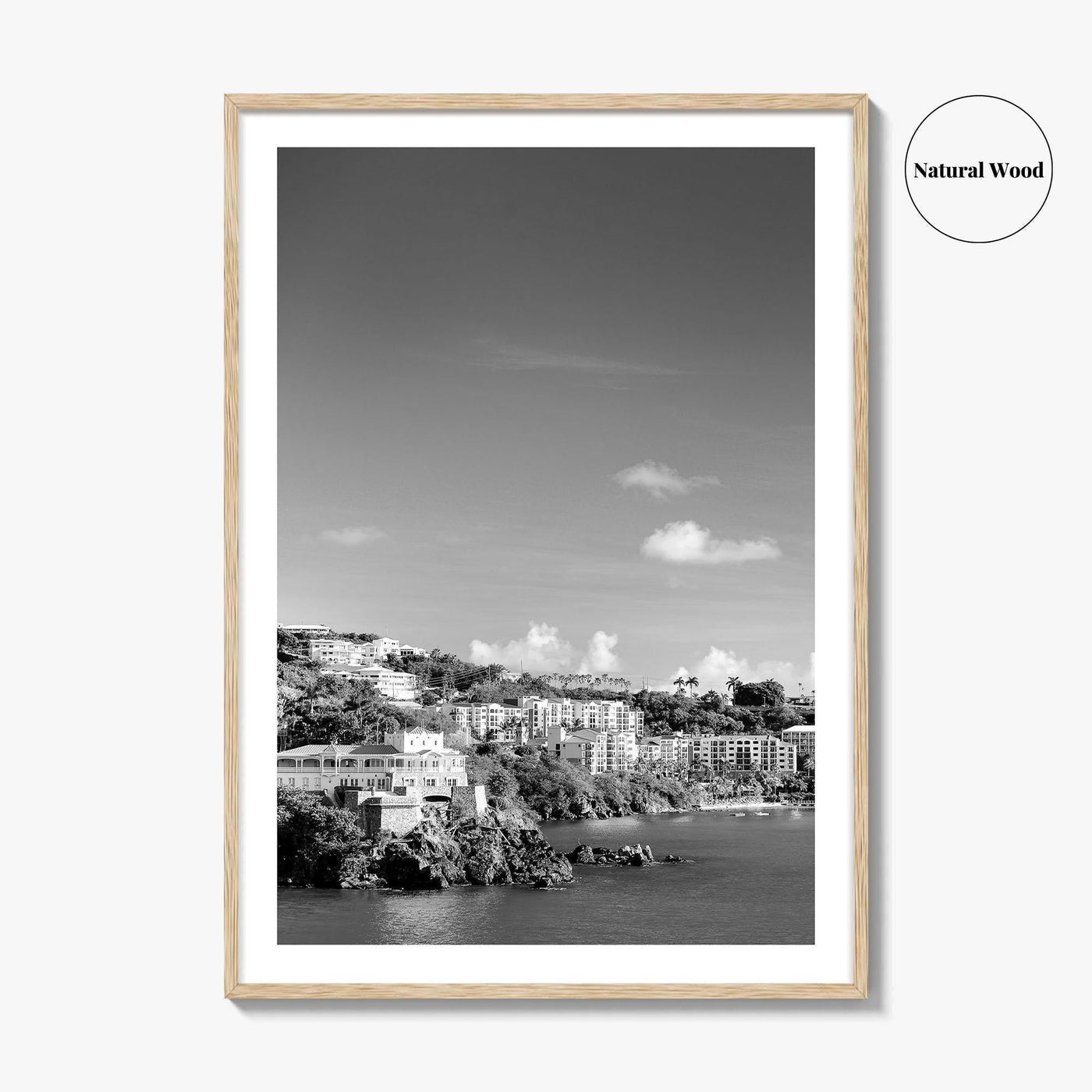 St Thomas Black and White Fine Art Photo Print, Harbor, USVI, Caribbean, Wall Decor