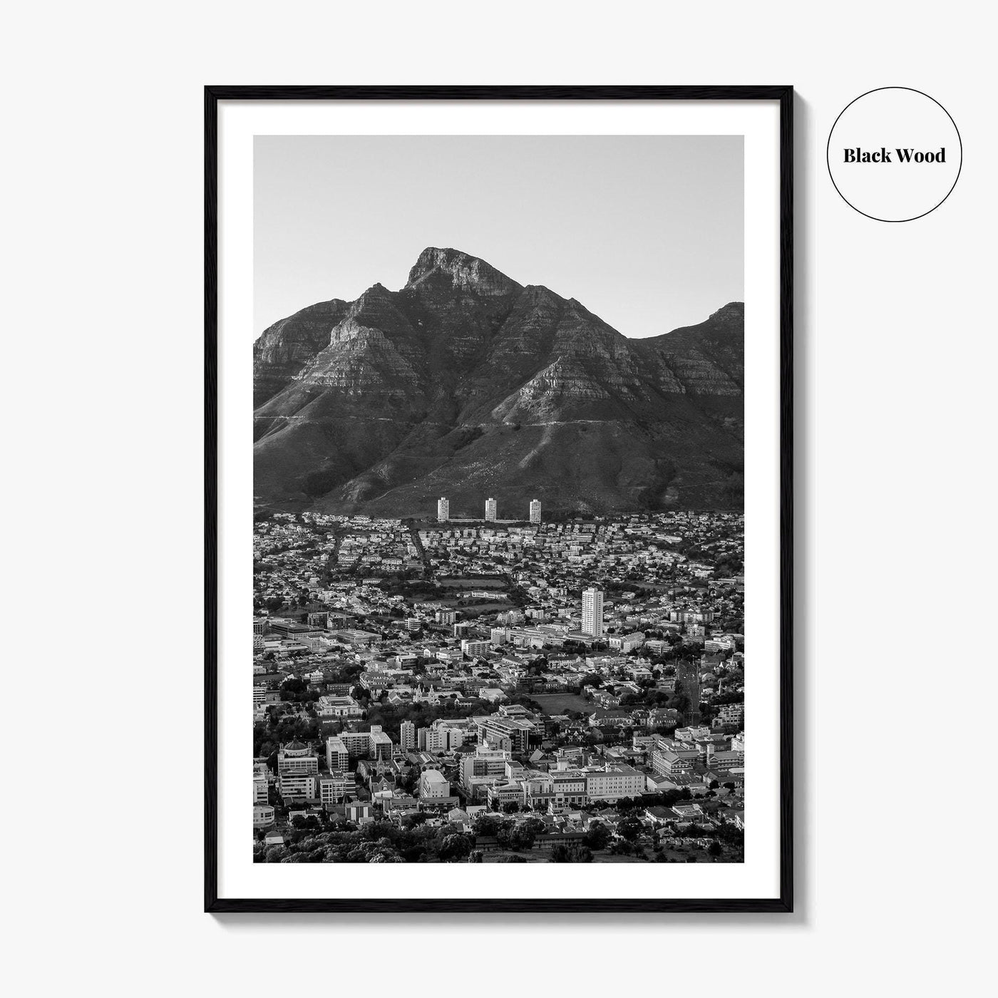 Cape Town Black and White Fine Art Photo Print, Table Mountain South Africa Poster