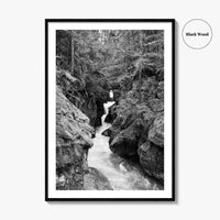 Glacier National Park Black and White Fine Art Photo Print, Montana Landscape Poster