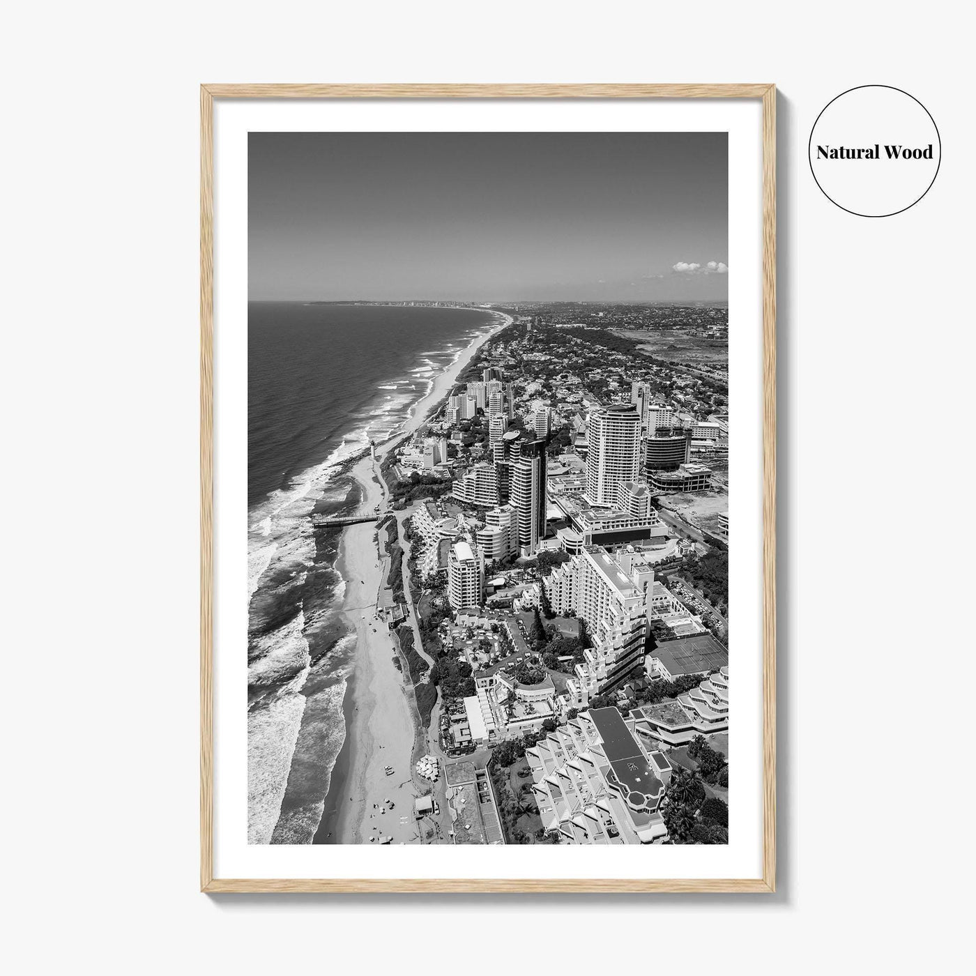 Umhlanga Rocks Black and White Fine Art Photo Print, Durban, KwaZulu-Natal, South Africa, Poster