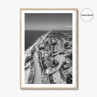 Umhlanga Rocks Black and White Fine Art Photo Print, Durban, KwaZulu-Natal, South Africa, Poster