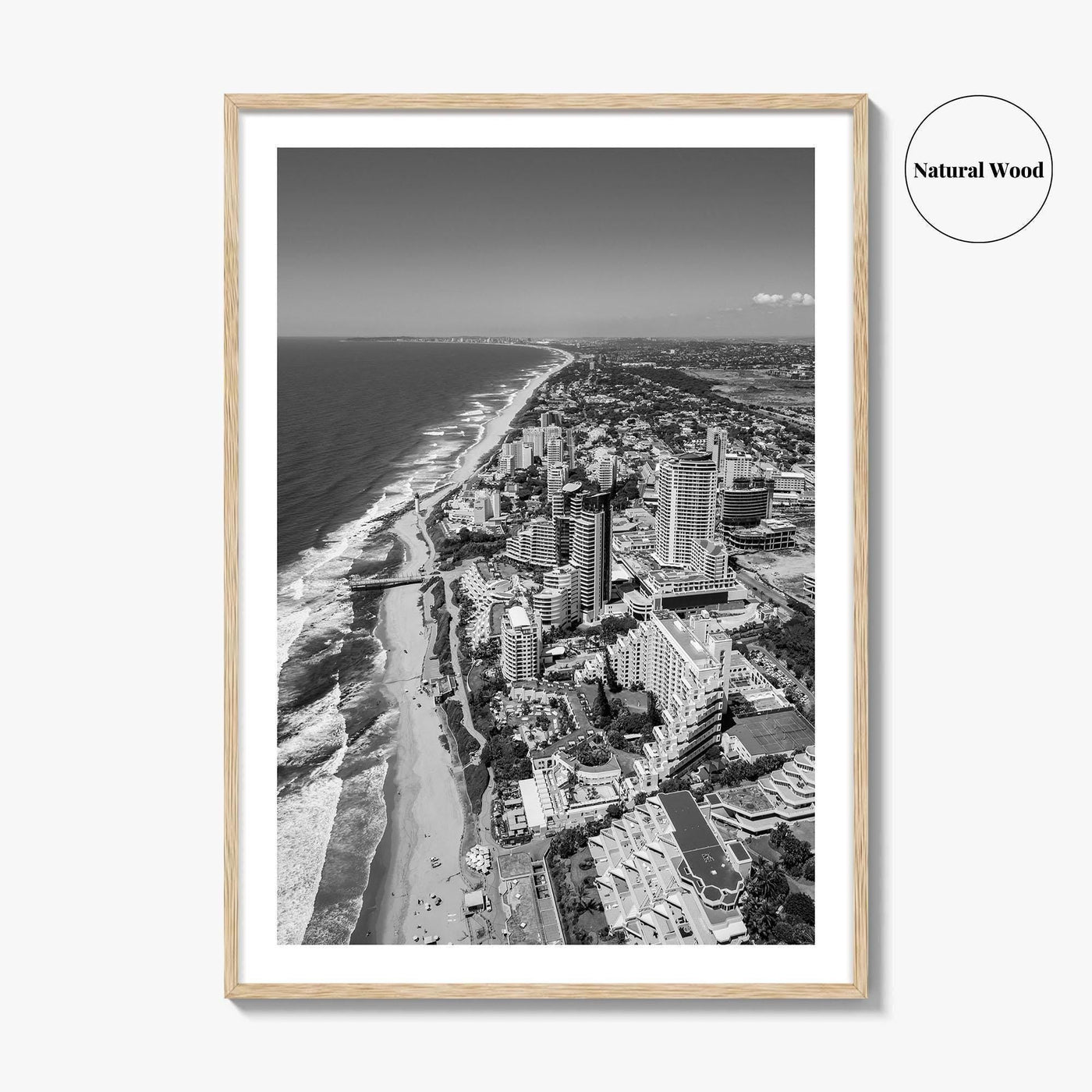 Umhlanga Rocks Black and White Fine Art Photo Print, Durban, KwaZulu-Natal, South Africa, Poster