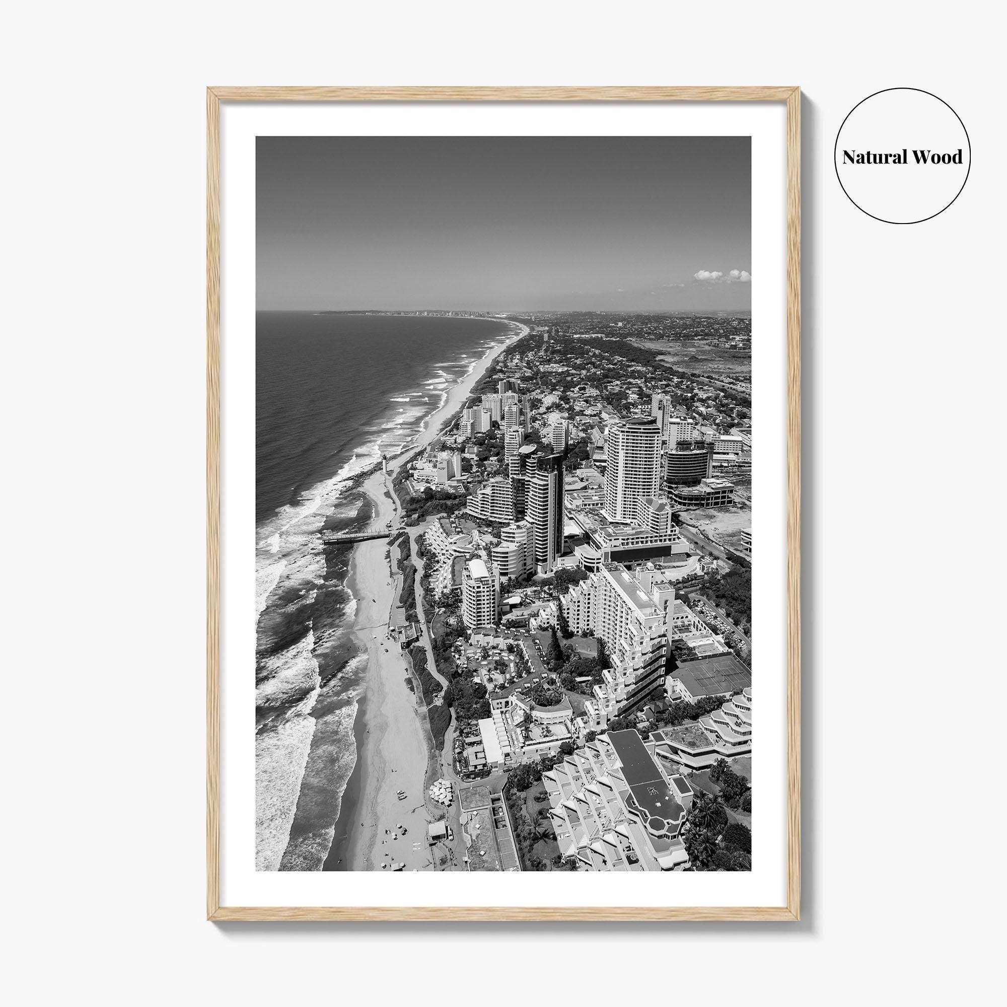 Umhlanga Rocks Black and White Fine Art Photo Print, Durban, KwaZulu-Natal, South Africa, Poster