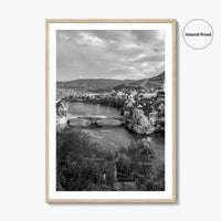 Laufenburg Black and White Fine Art Photo Print, Basel Rhine River Old Town Poster