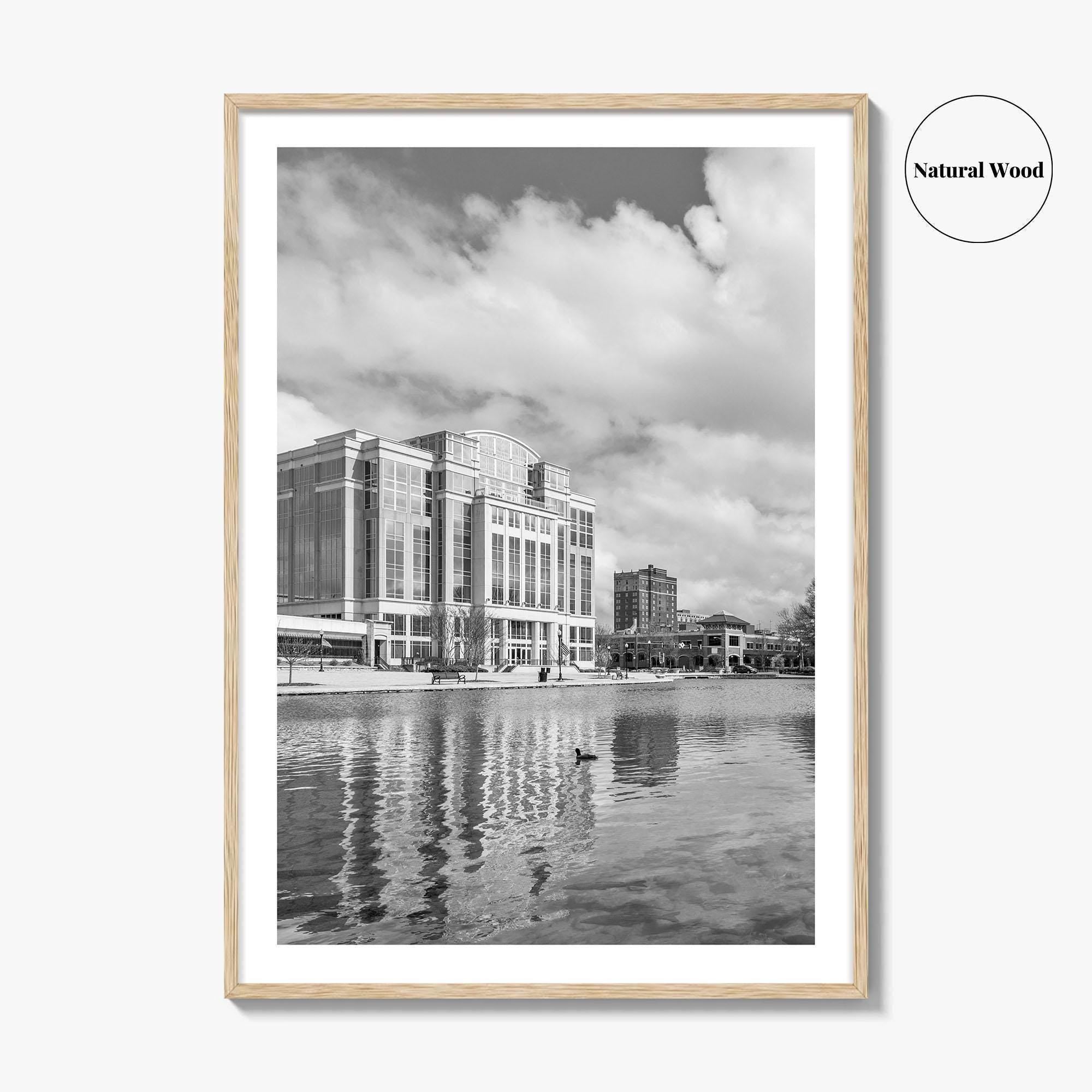 Huntsville Skyline Black and White Fine Art Photo Print, Alabama Wall Poster, USA