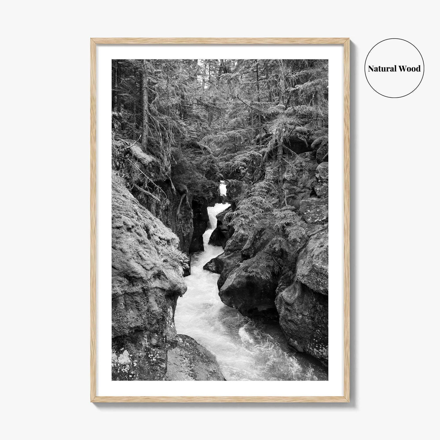 Glacier National Park Black and White Fine Art Photo Print, Montana Landscape Poster