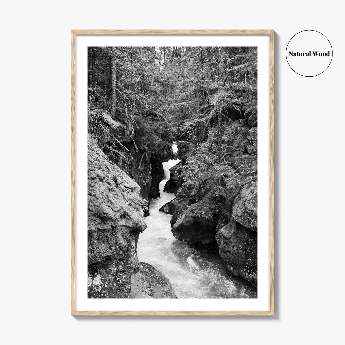 Glacier National Park Black and White Fine Art Photo Print, Montana Landscape Poster